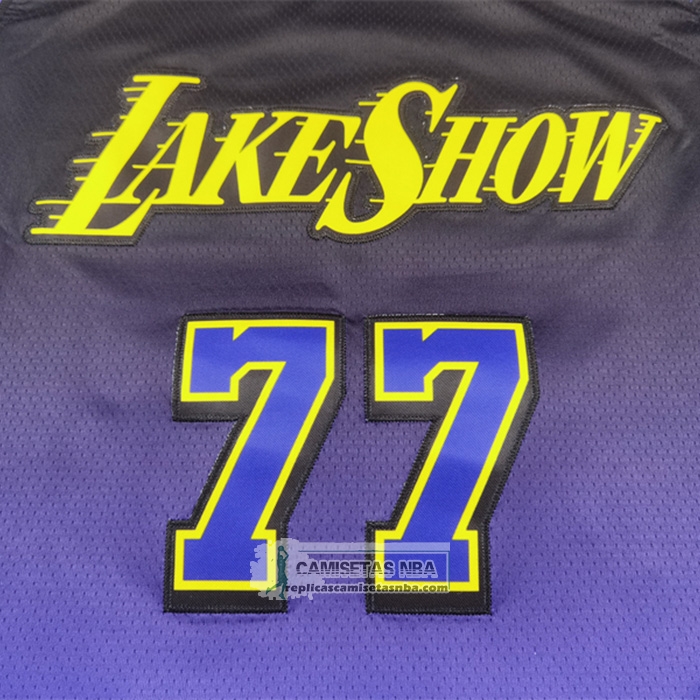 Camiseta Los Angeles Lakers Luka Doncic NO 77 Ciudad 2024 Violeta